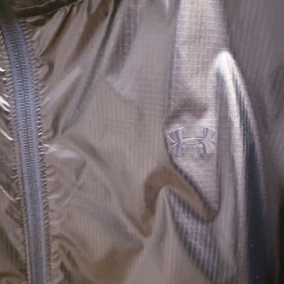 Under Armour UA Metallic Woven Anorak Black Jacket, Women’s Size L - Picture 4 of 10